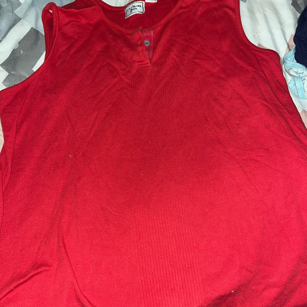 L.A. Blues Vibrant Red Button Top